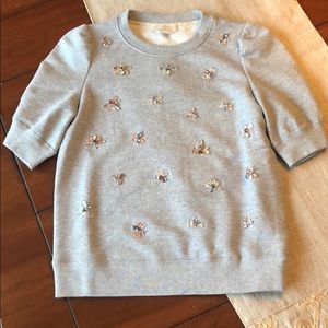NWT Kate Spade Bee Embellished Pullover XS